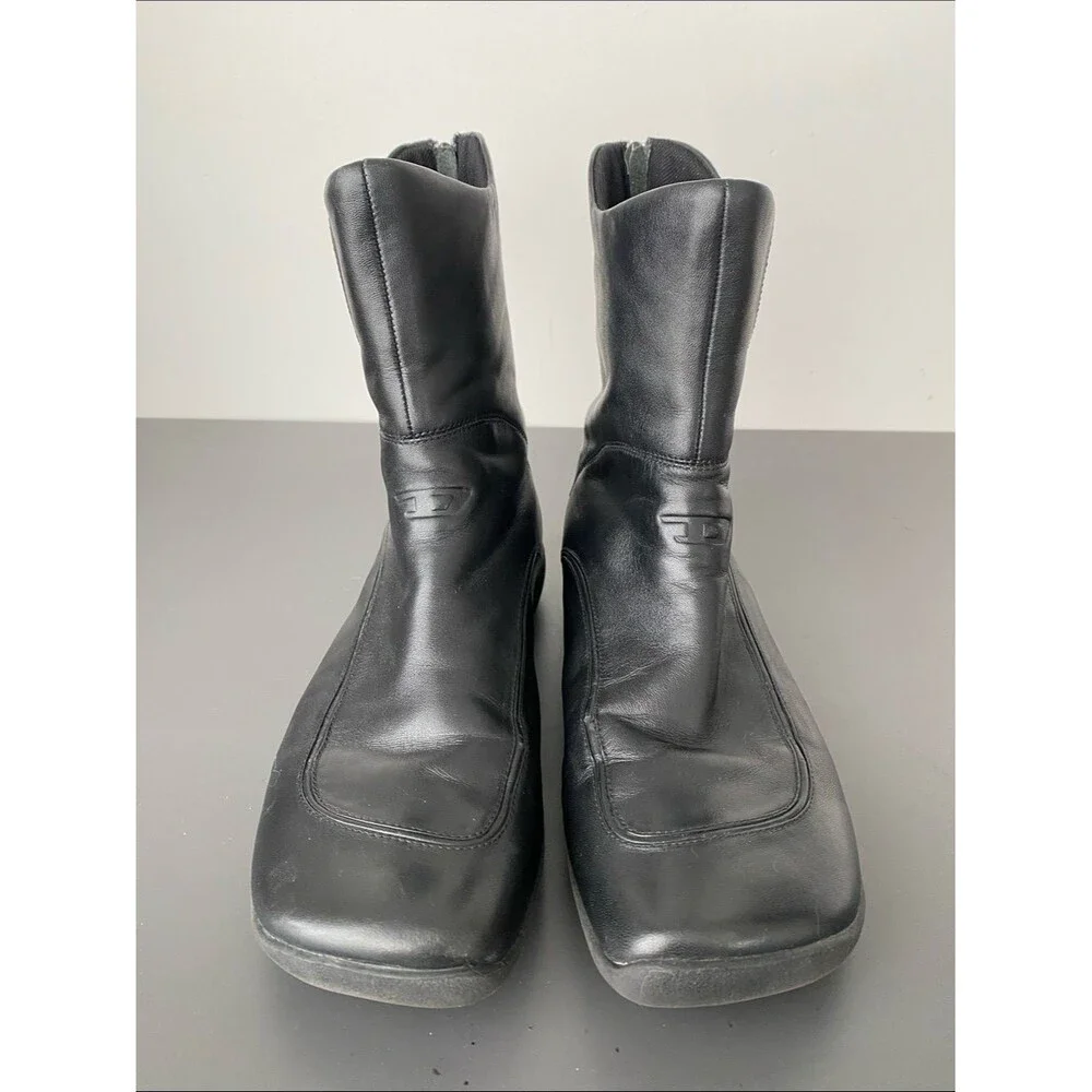Diesel Black Leather Mid-Calf Zip Boots Men’s  10 Street Contemporary Minimal